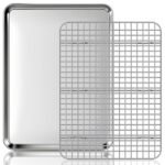 Best Stainless Steel Cookie Sheet displayed with freshly baked cookies